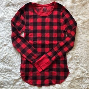 Red & Black Buffalo Lumberjack Plaid Thermal Top
